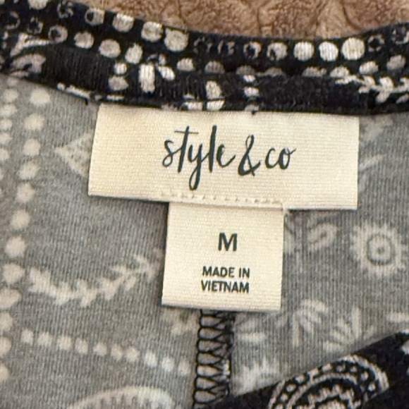 Style & Co. Womens M Sleeveless‎ Geometric Flowy Dress Boho Whimsigoth Lagenlook - Picture 6 of 7